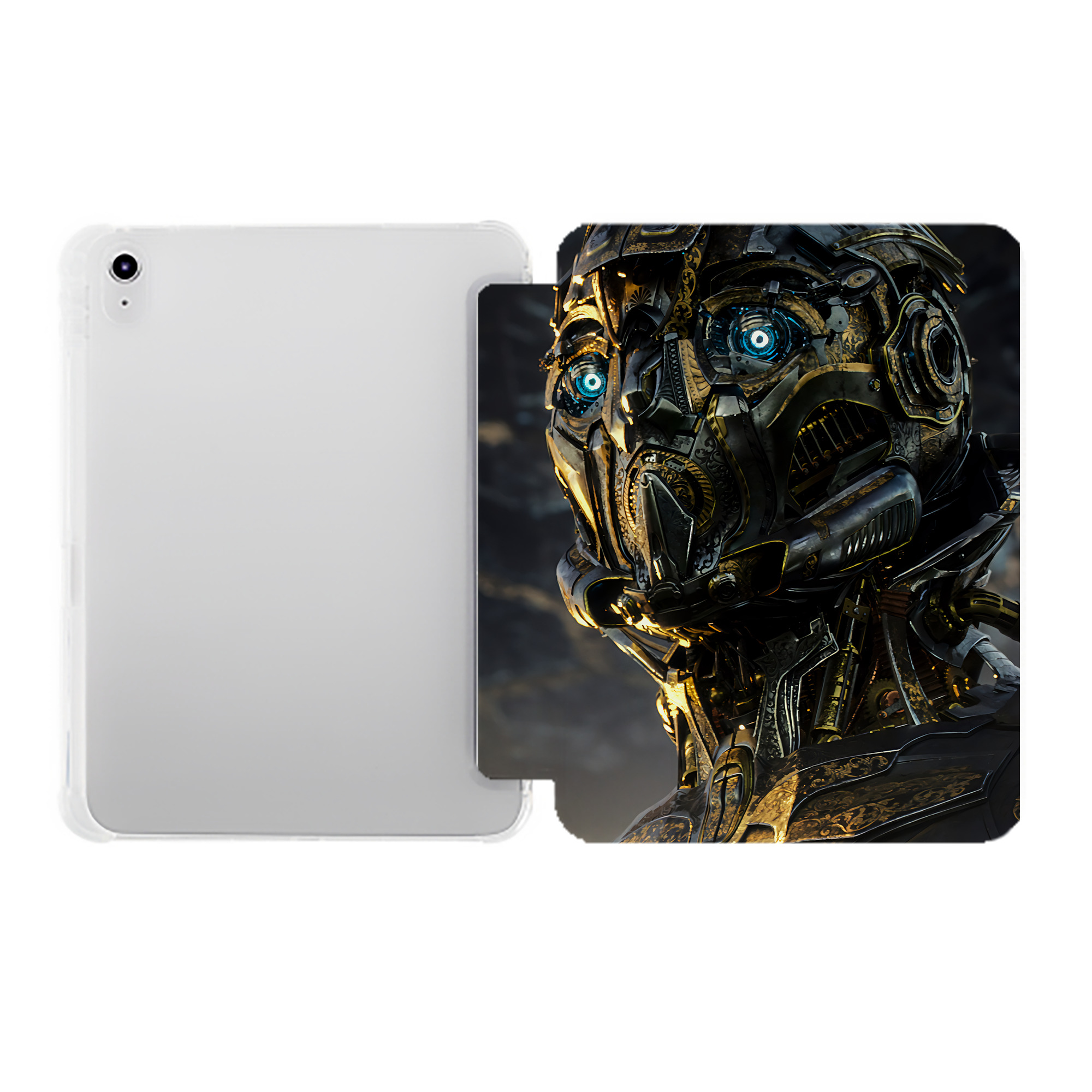 （画像用） Transformers トランスフォーマー IPad ケース ペン収納付き 三つ折りスタンド PUレザー×シリコン 対応機種9.5/10.5/10.9インチ